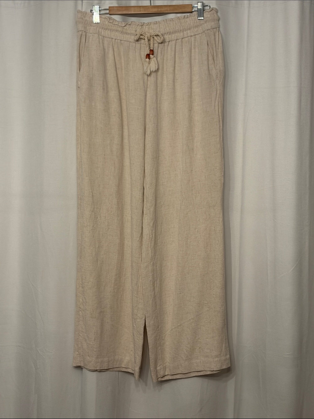 Jules & Leopold Wide-Leg Drawstring Pants - Beige